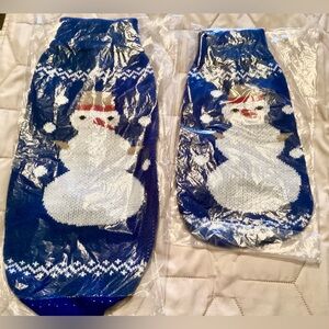 Blue Snowman Dog Sweaters
